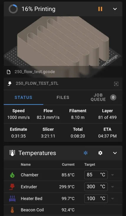 Volumetric Flow Rate Test screenshot